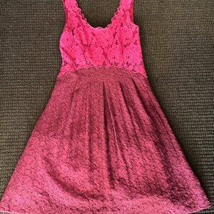 Moulinette Souers By Anthropologie Red Floral Textured Summer Dress Size 0